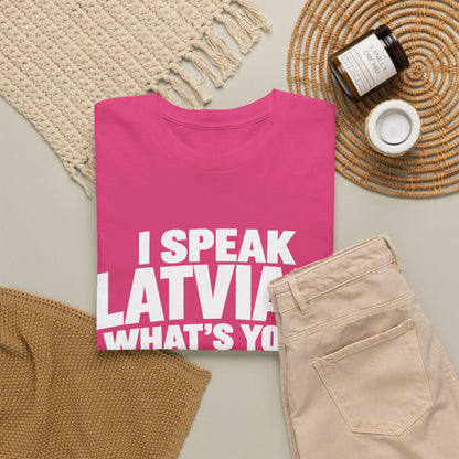 I Speak Latvian. What's Your Superpower? T-Shirt | Funny Latvian Heritage Gift | BalticAF
