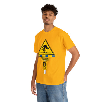 DRU**** ORCS CROSSING UKRAINE SUPPORTER T-SHIRT - Unisex Heavy Cotton Tee - AUS