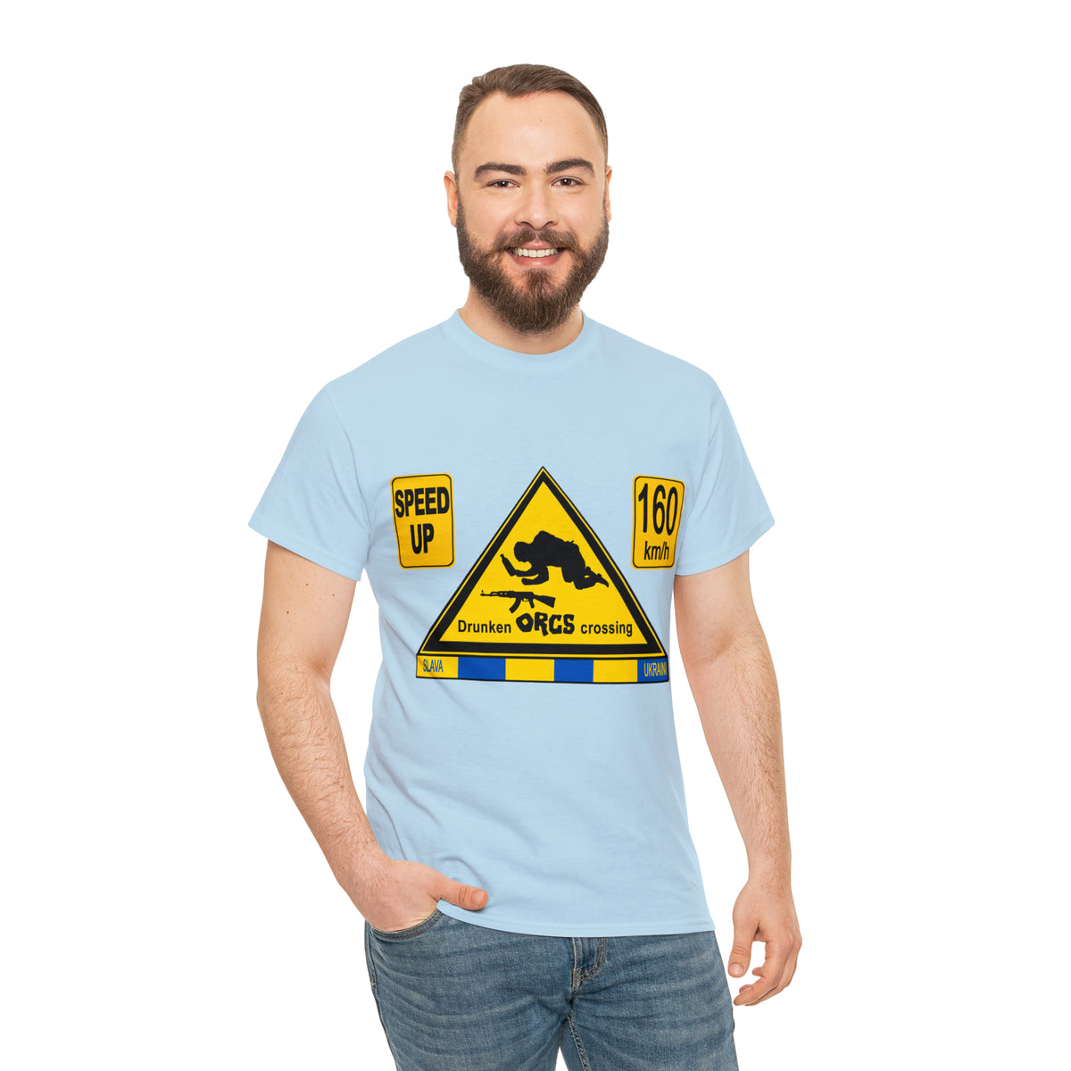 DRU**** ORCS CROSSING - 160 Km/h/SPEED UP - Unisex Heavy Cotton Tee - AUS