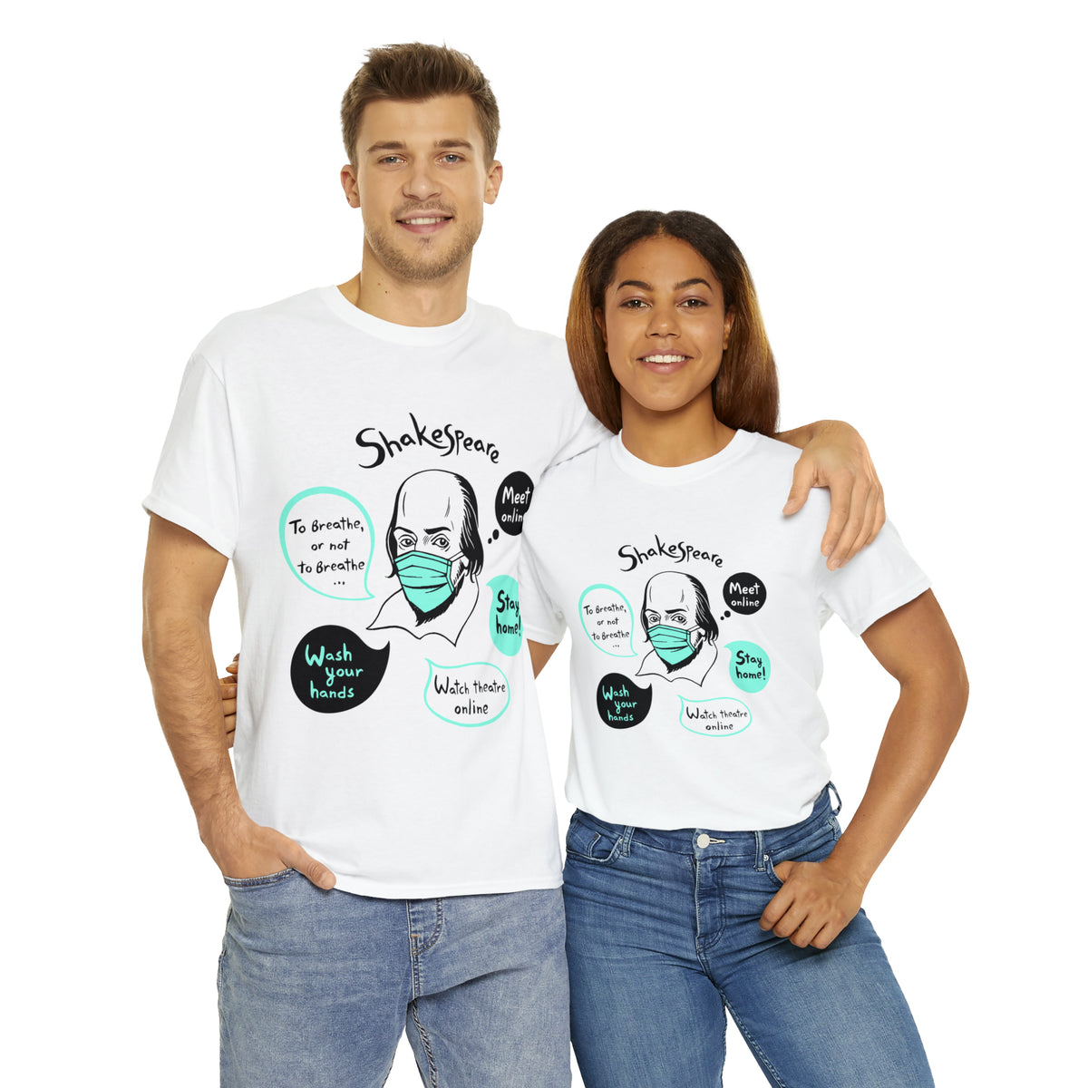 COVID-19 SHAKESPEARE (light) - Unisex Heavy Cotton Tee