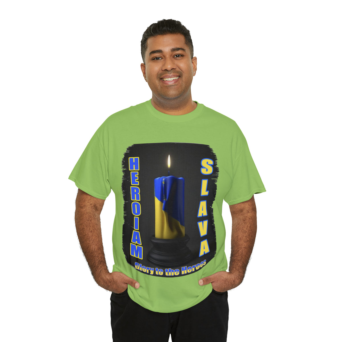 Remembrance Candle - "Heroiam Slava! - Glory to the Heroes" unisex T-shirt