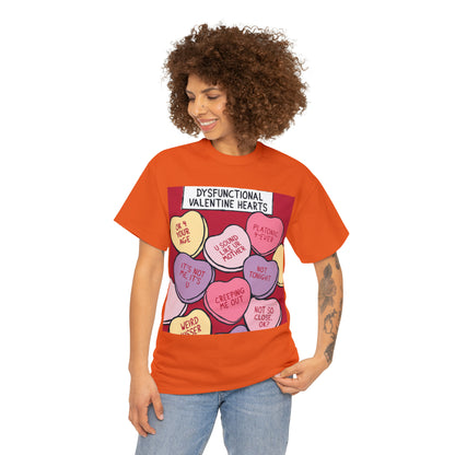 Dysfunctional Valentine's Hearts - Unisex Heavy Cotton Tee
