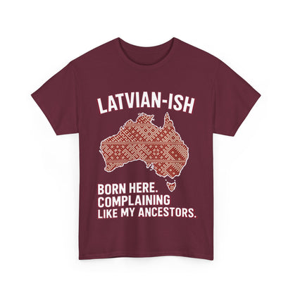 Latvian-ISH Australian T-Shirt | Funny Latvian Heritage Gift | BalticAF