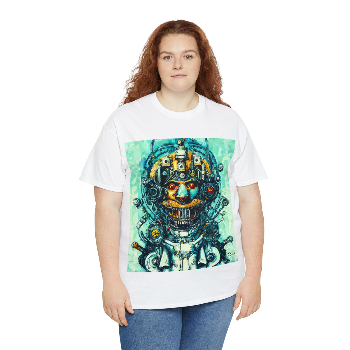 CYBERPUNK STEAMPUNK AUTON - Airt on a Shirt  - Unisex Heavy Cotton Tee - AUS