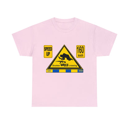 DRU**** ORCS CROSSING - 160 Km/h/SPEED UP - Unisex Heavy Cotton Tee - AUS