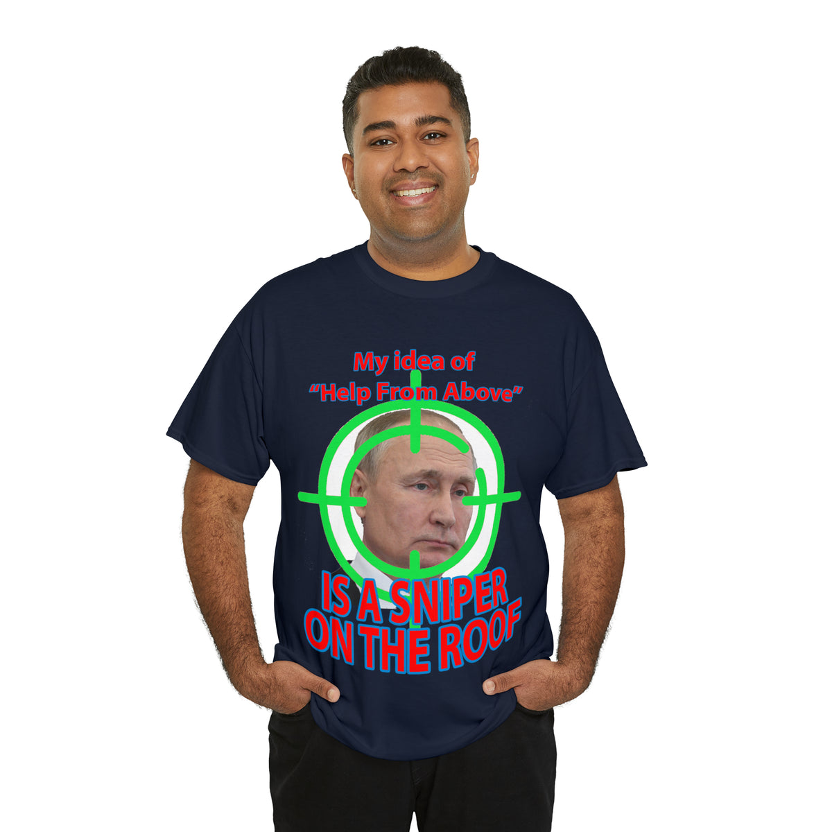Help from Above SNIPER ON THE ROOF - Funny Unisex Heavy Cotton Tee - AUS