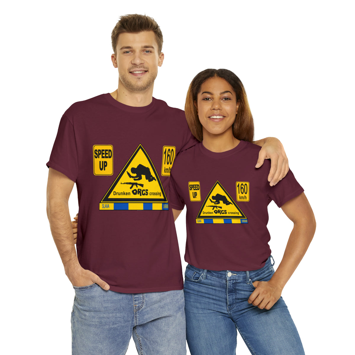 DRU**** ORCS CROSSING - 160 Km/h/SPEED UP - Unisex Heavy Cotton Tee - AUS