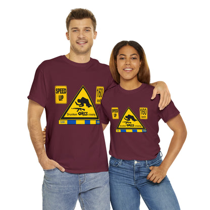 DRU**** ORCS CROSSING - 160 Km/h/SPEED UP - Unisex Heavy Cotton Tee - AUS