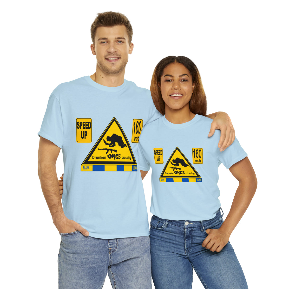 DRU**** ORCS CROSSING - 160 Km/h/SPEED UP - Unisex Heavy Cotton Tee - AUS