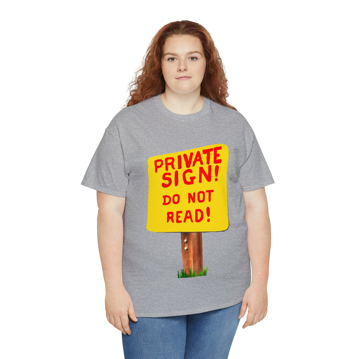 PRIVATE SIGN! DO NOT READ! Silly Sign - Unisex Heavy Cotton Tee - AUS