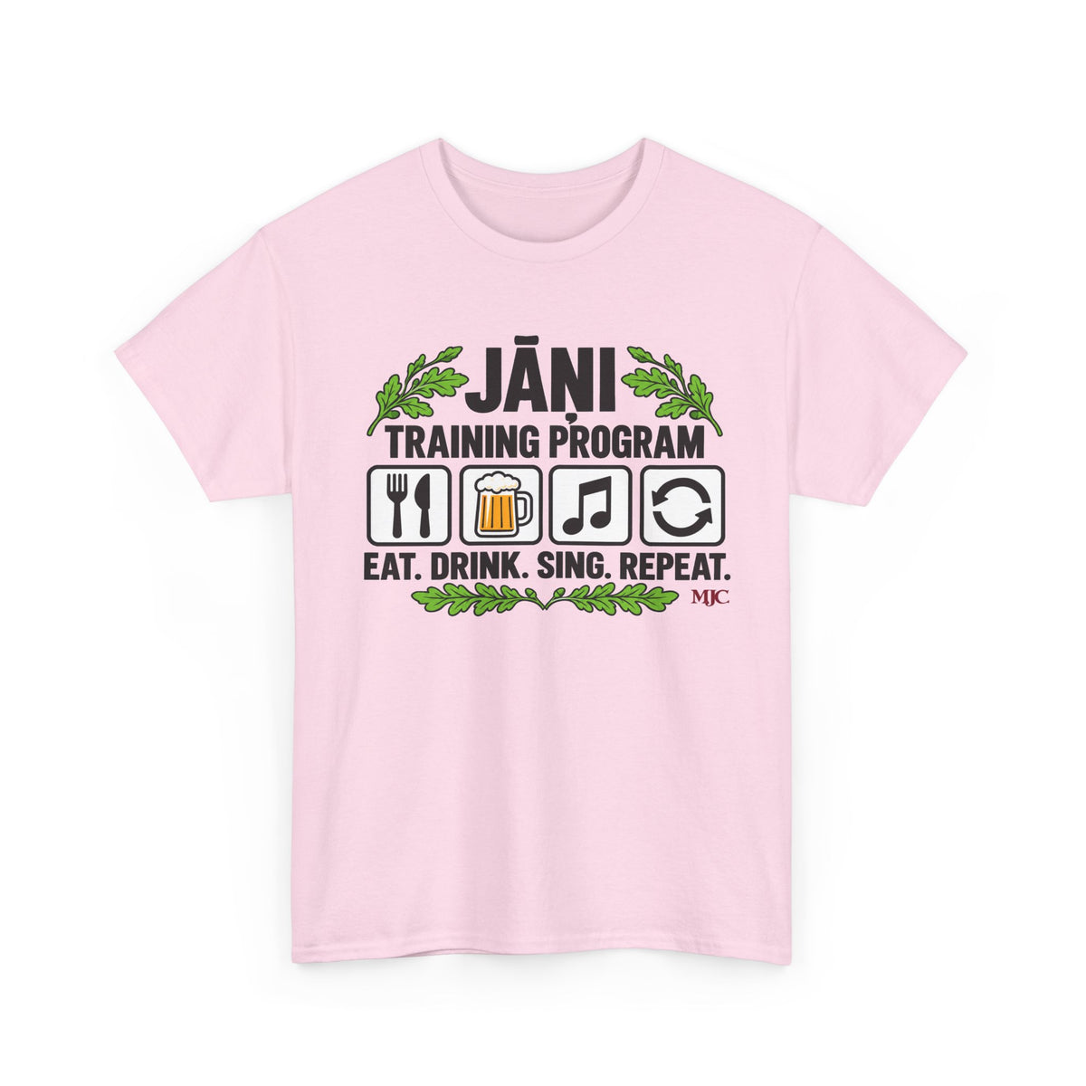 Jāņi Training Program T-Shirt | Latvian Midsummer Gift | White Text | BalticAF