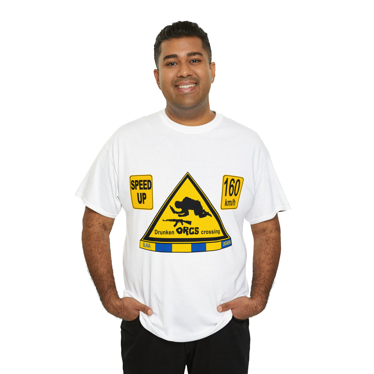 DRU**** ORCS CROSSING - 160 Km/h/SPEED UP - Unisex Heavy Cotton Tee - AUS