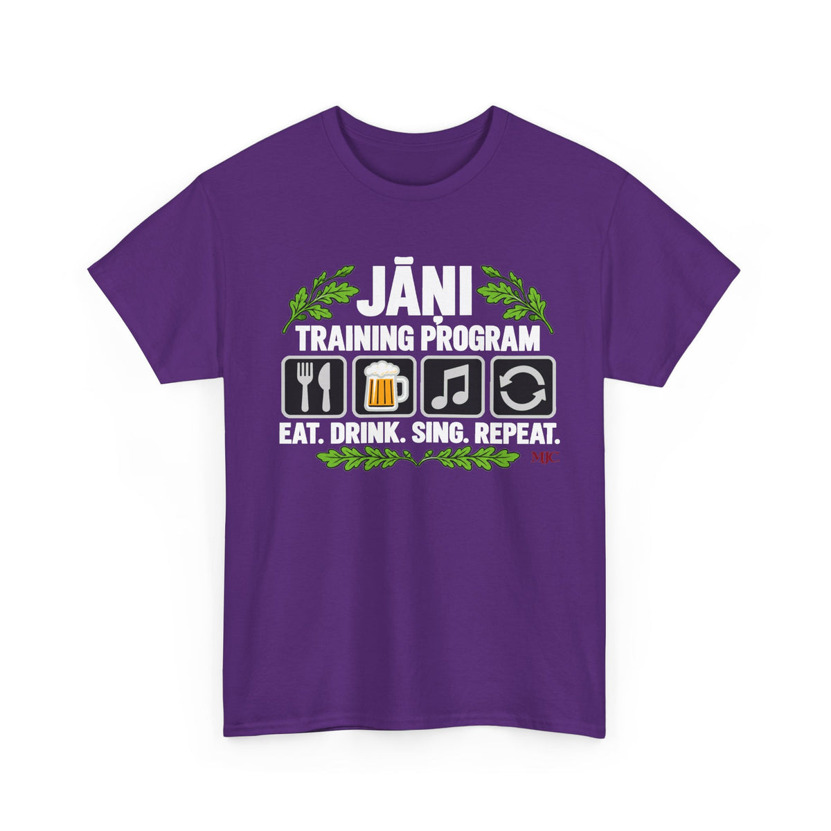 Jāņi Training Program T-Shirt | Latvian Midsummer Gift | White Text | BalticAF