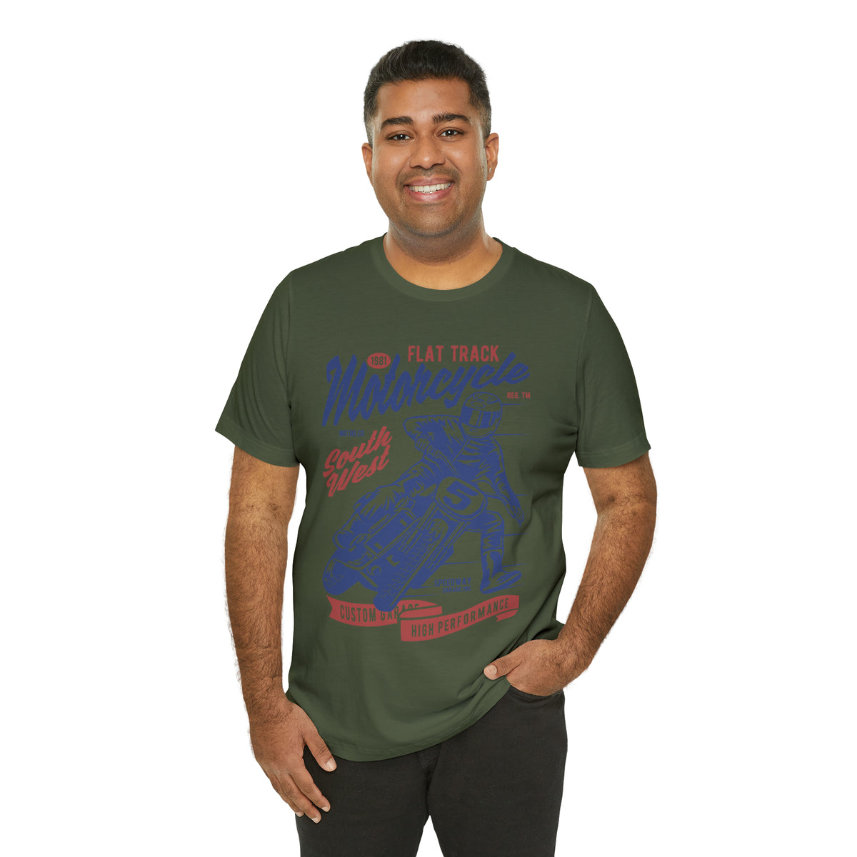 FLAT TRACK MOTORCYCLE - Unisex Jersey Short Sleeve Tee