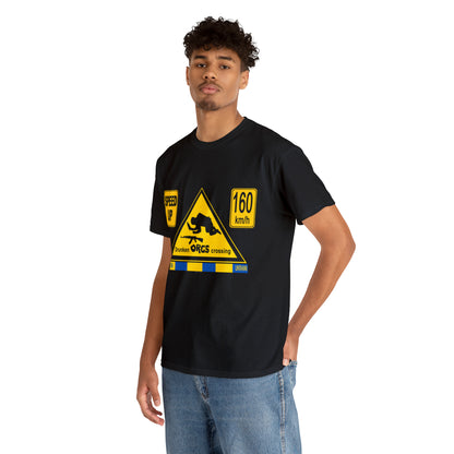 DRU**** ORCS CROSSING - 160 Km/h/SPEED UP - Unisex Heavy Cotton Tee - AUS