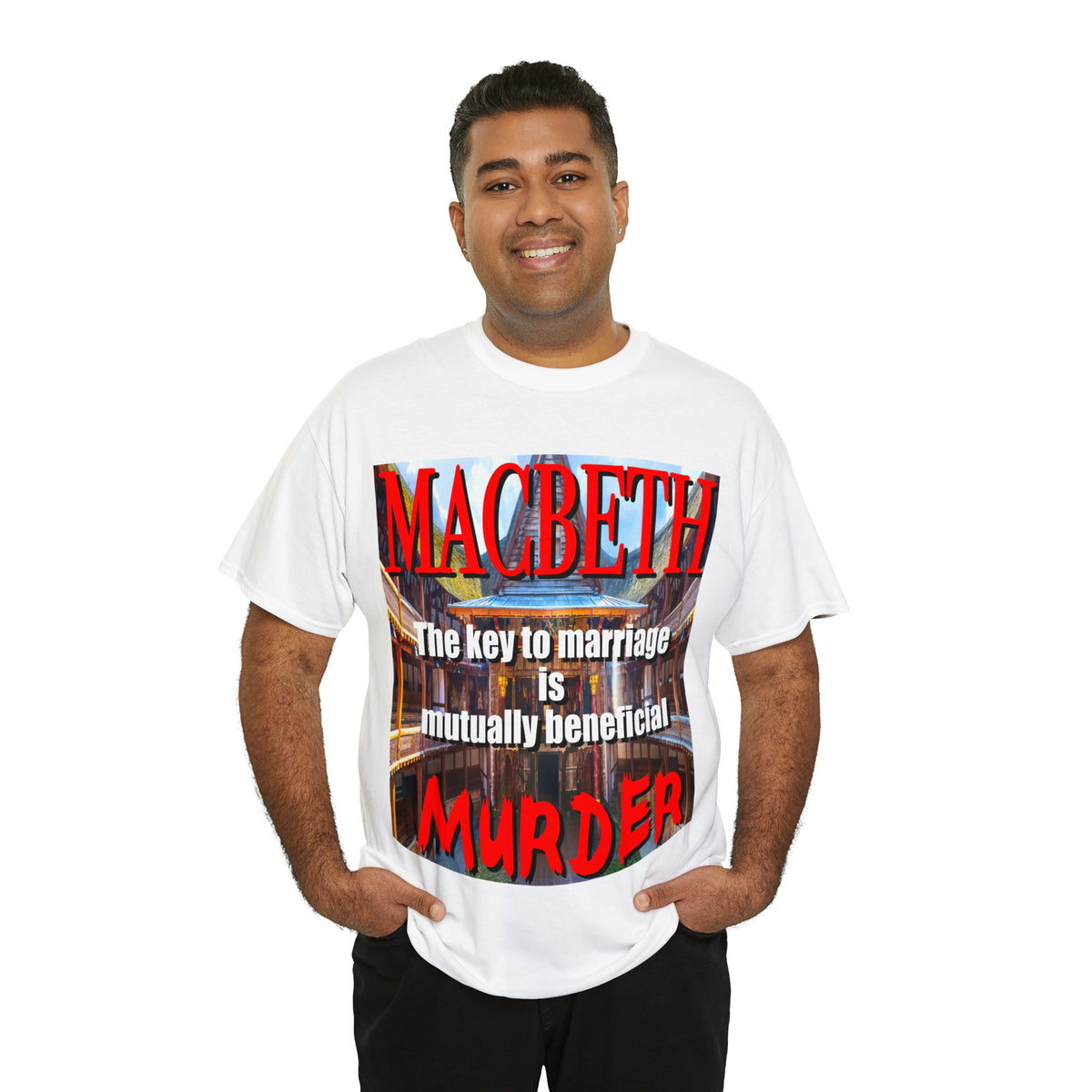 MACBETH the key to marriage is...- Unisex Heavy Cotton Tee