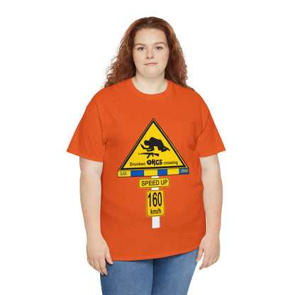 DRU**** ORCS CROSSING UKRAINE SUPPORTER T-SHIRT - Unisex Heavy Cotton Tee - AUS