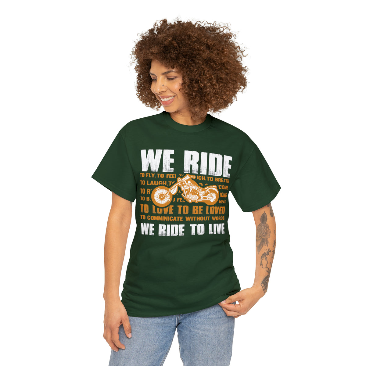 WE RIDE TO LIVE - Printed in the EU - Unisex Heavy Cotton Tee