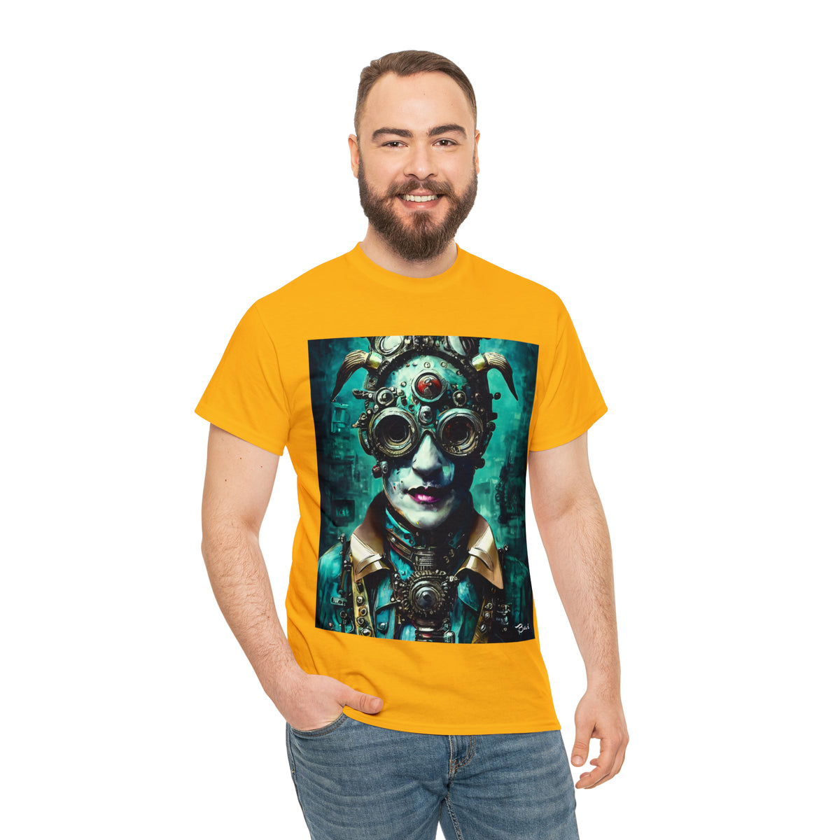 CYBER-STEAMPUNK LORD - Airt on a Shirt  - Unisex Heavy Cotton Tee - AUS