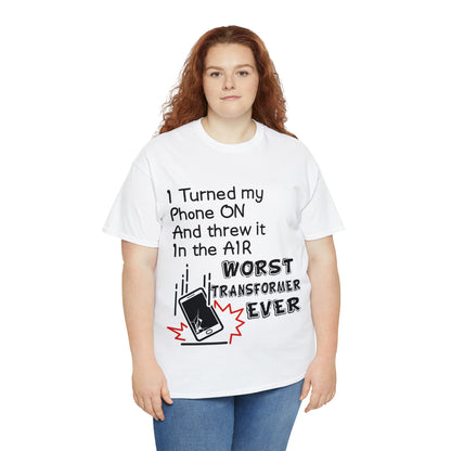 I TURNED MY PHONE ON - Unisex Heavy Cotton Tee - AUS