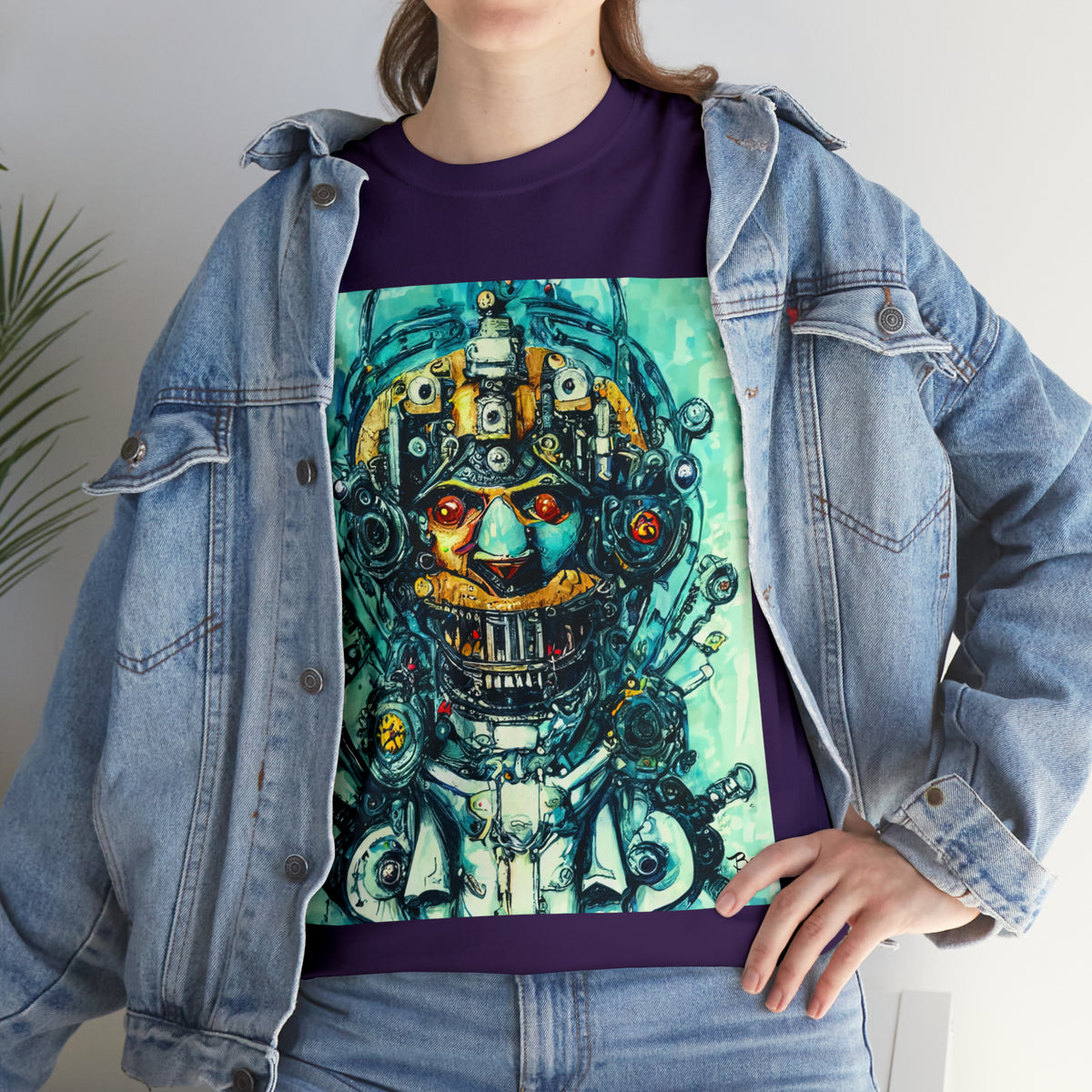 CYBERPUNK STEAMPUNK AUTON - Airt on a Shirt  - Unisex Heavy Cotton Tee - AUS
