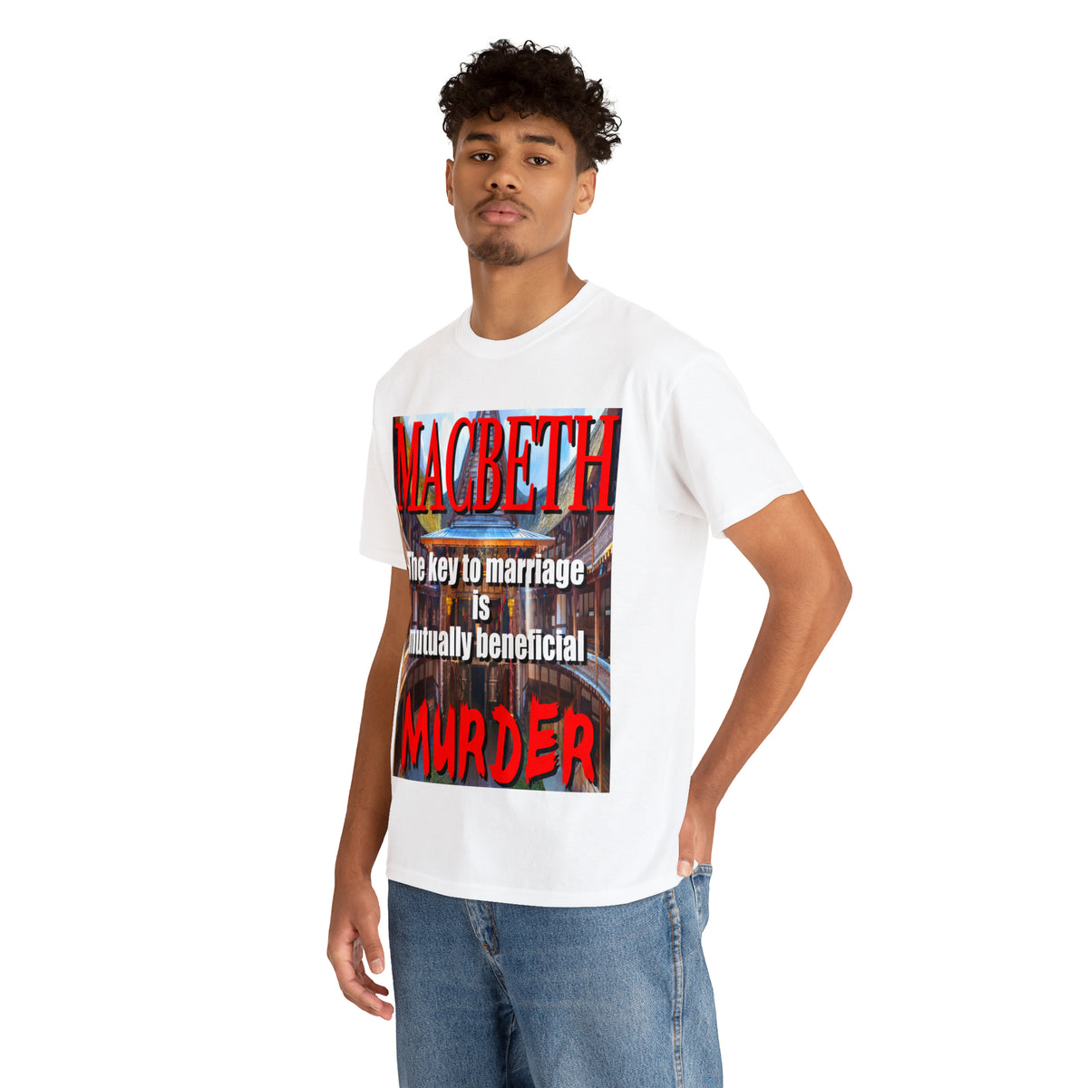 MACBETH the key to marriage is...- Unisex Heavy Cotton Tee