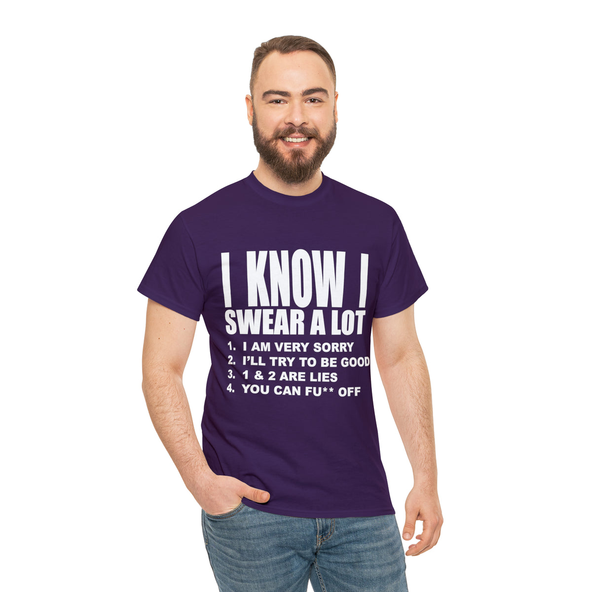 I KNOW I SWEAR A LOT (Po**** Version) - Unisex Heavy Cotton Tee - AUS