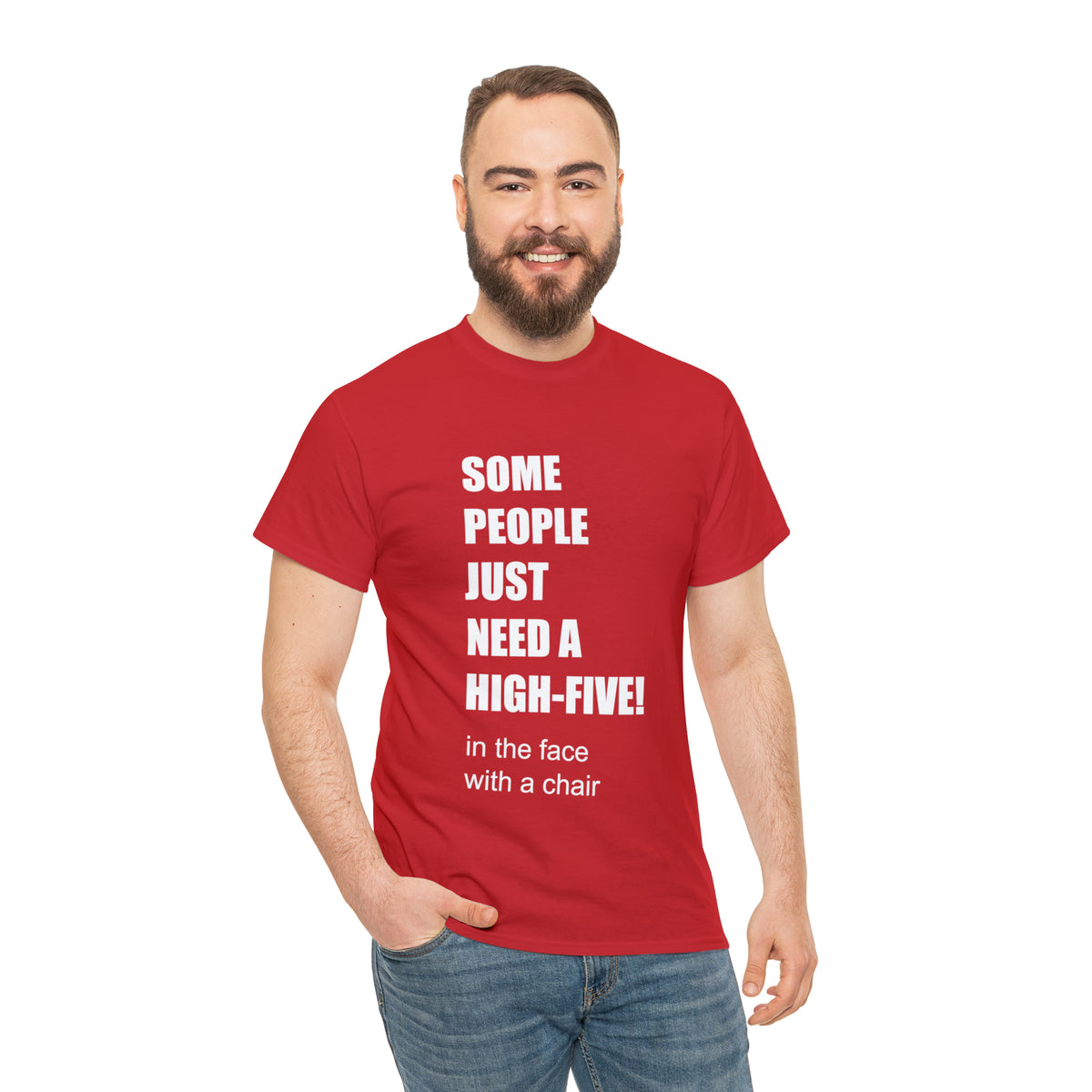 SOME PEOPLE NEED A HIGH-FIVE - Unisex Heavy Cotton Tee - AUS