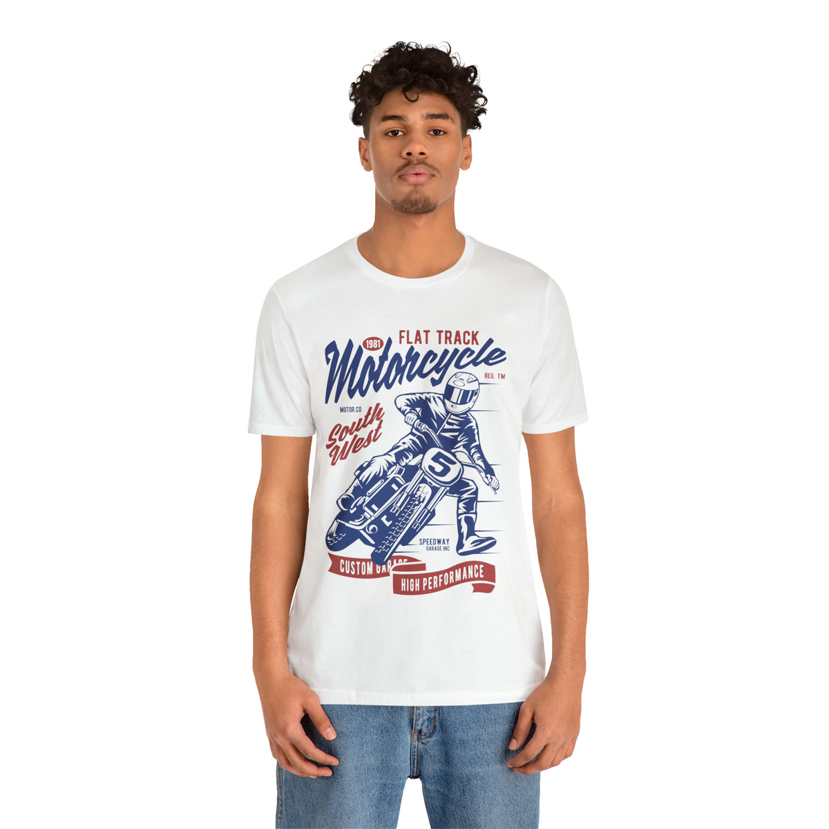 FLAT TRACK MOTORCYCLE - Unisex Jersey Short Sleeve Tee
