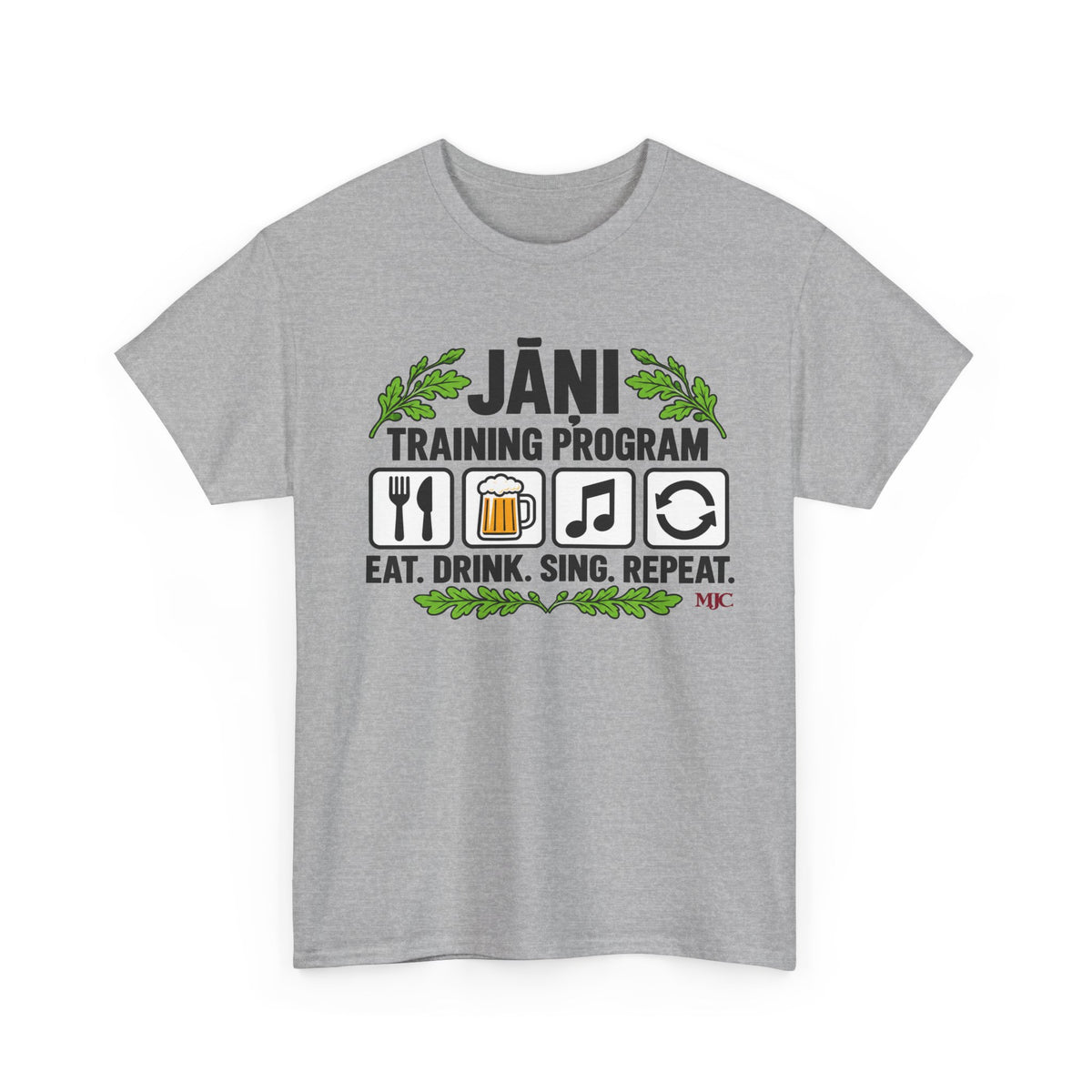 Jāņi Training Program T-Shirt | Latvian Midsummer Gift | White Text | BalticAF