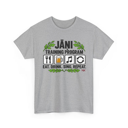 Jāņi Training Program T-Shirt | Latvian Midsummer Gift | White Text | BalticAF
