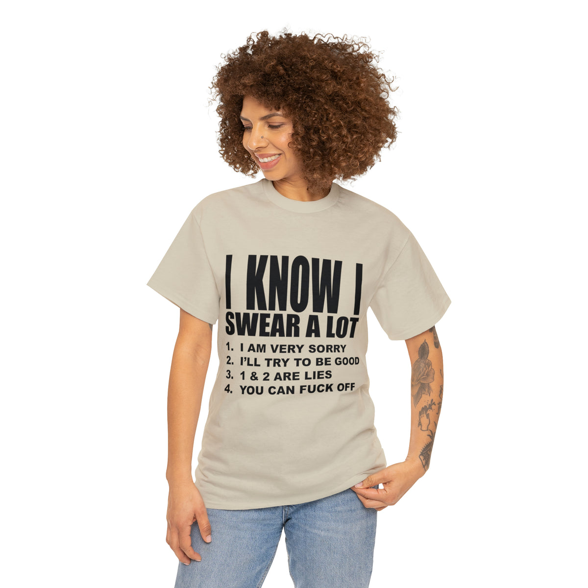 I KNOW I SWEAR A LOT (r*** version) - Unisex Heavy Cotton Tee - AUS