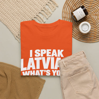 I Speak Latvian. What's Your Superpower? T-Shirt | Funny Latvian Heritage Gift | BalticAF