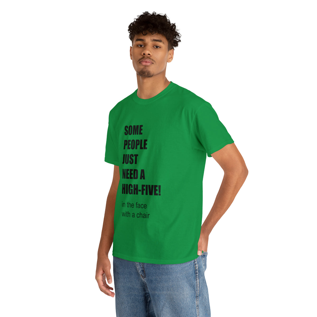 SOME PEOPLE NEED A HIGH-FIVE - Unisex Heavy Cotton Tee - AUS