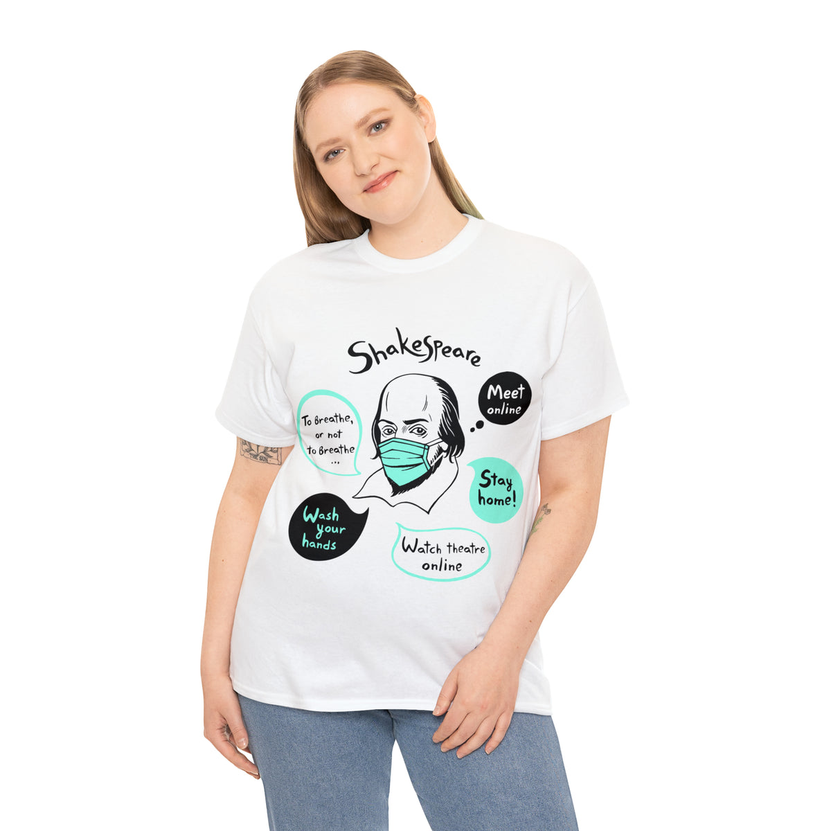 COVID-19 SHAKESPEARE (light) - Unisex Heavy Cotton Tee