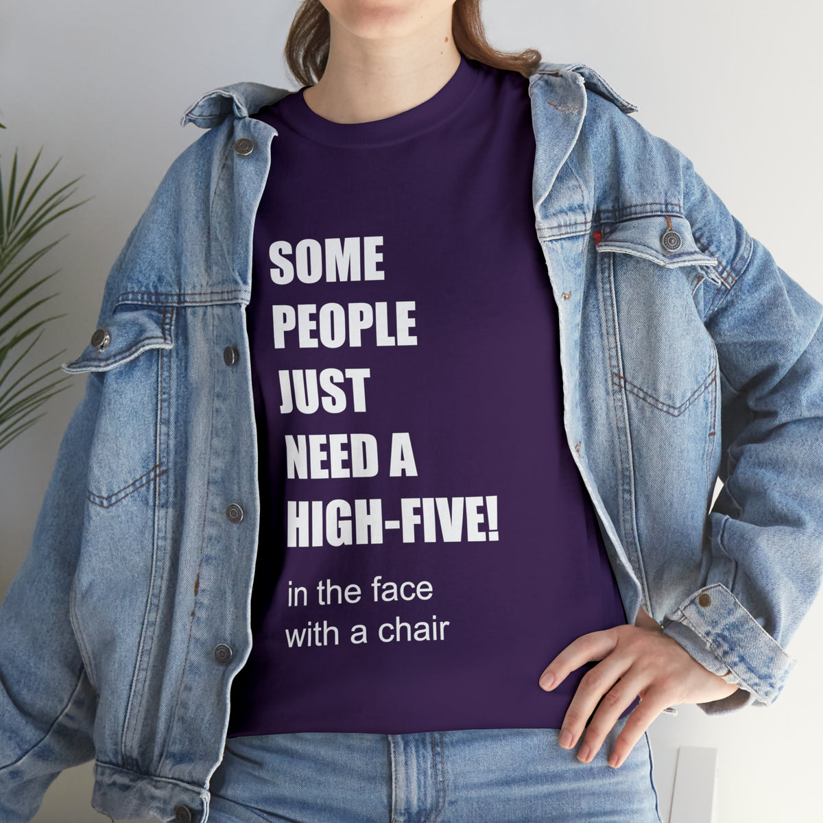 SOME PEOPLE NEED A HIGH-FIVE - Unisex Heavy Cotton Tee - AUS