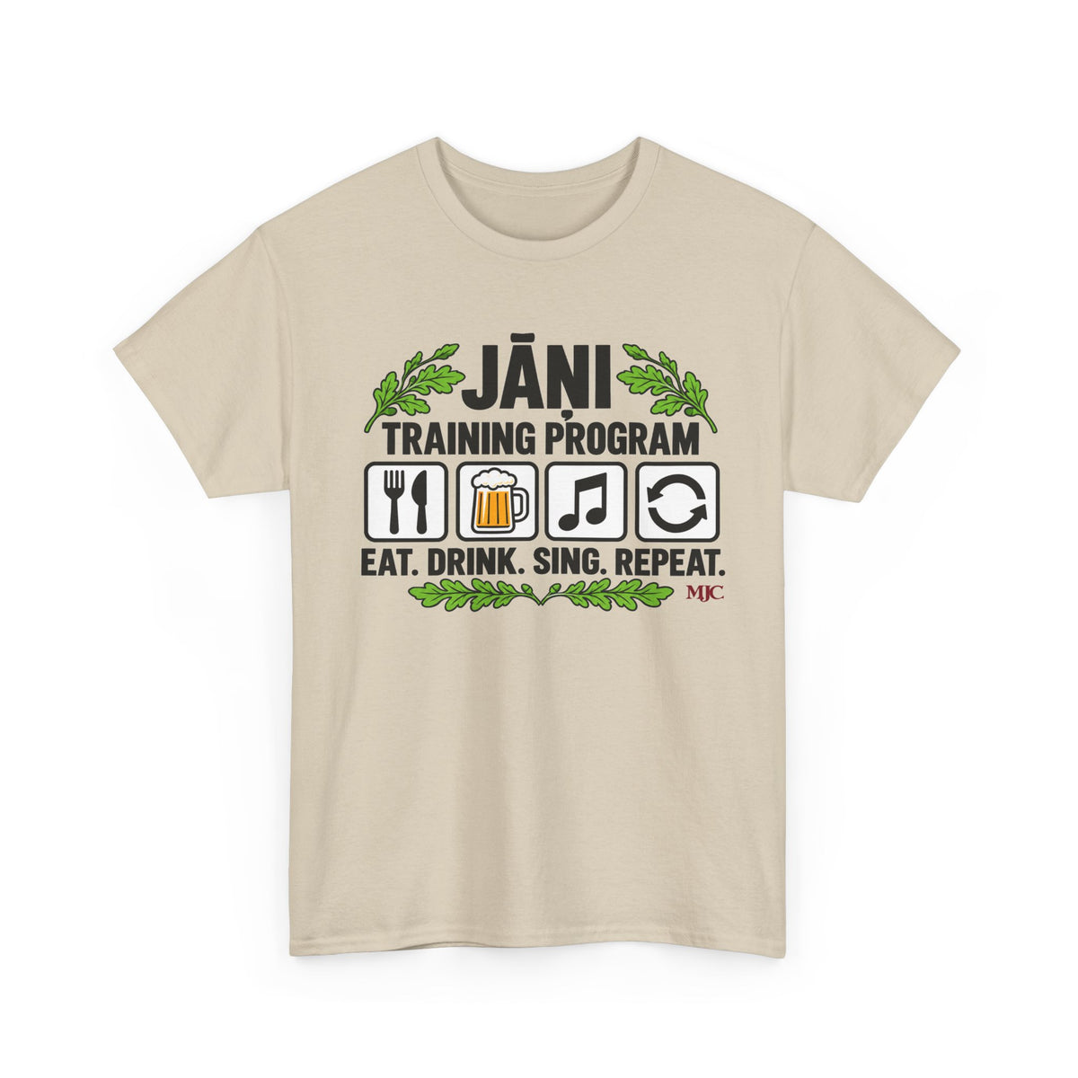 Jāņi Training Program T-Shirt | Latvian Midsummer Gift | White Text | BalticAF