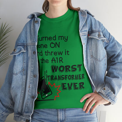 I TURNED MY PHONE ON - Unisex Heavy Cotton Tee - AUS