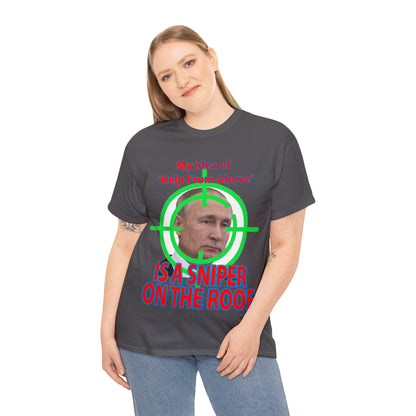 Help from Above SNIPER ON THE ROOF - Funny Unisex Heavy Cotton Tee - AUS