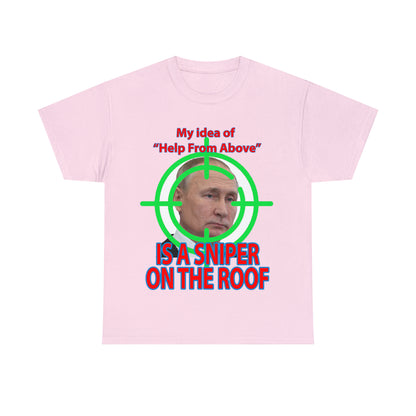 Help from Above SNIPER ON THE ROOF - Funny Unisex Heavy Cotton Tee - AUS