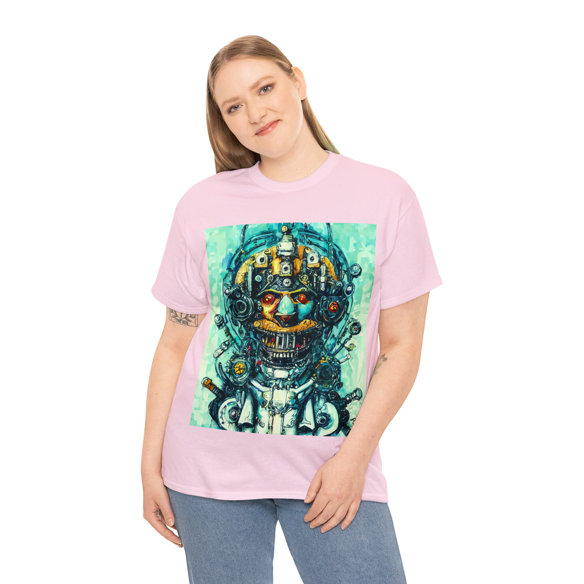 CYBERPUNK STEAMPUNK AUTON - Airt on a Shirt  - Unisex Heavy Cotton Tee - AUS
