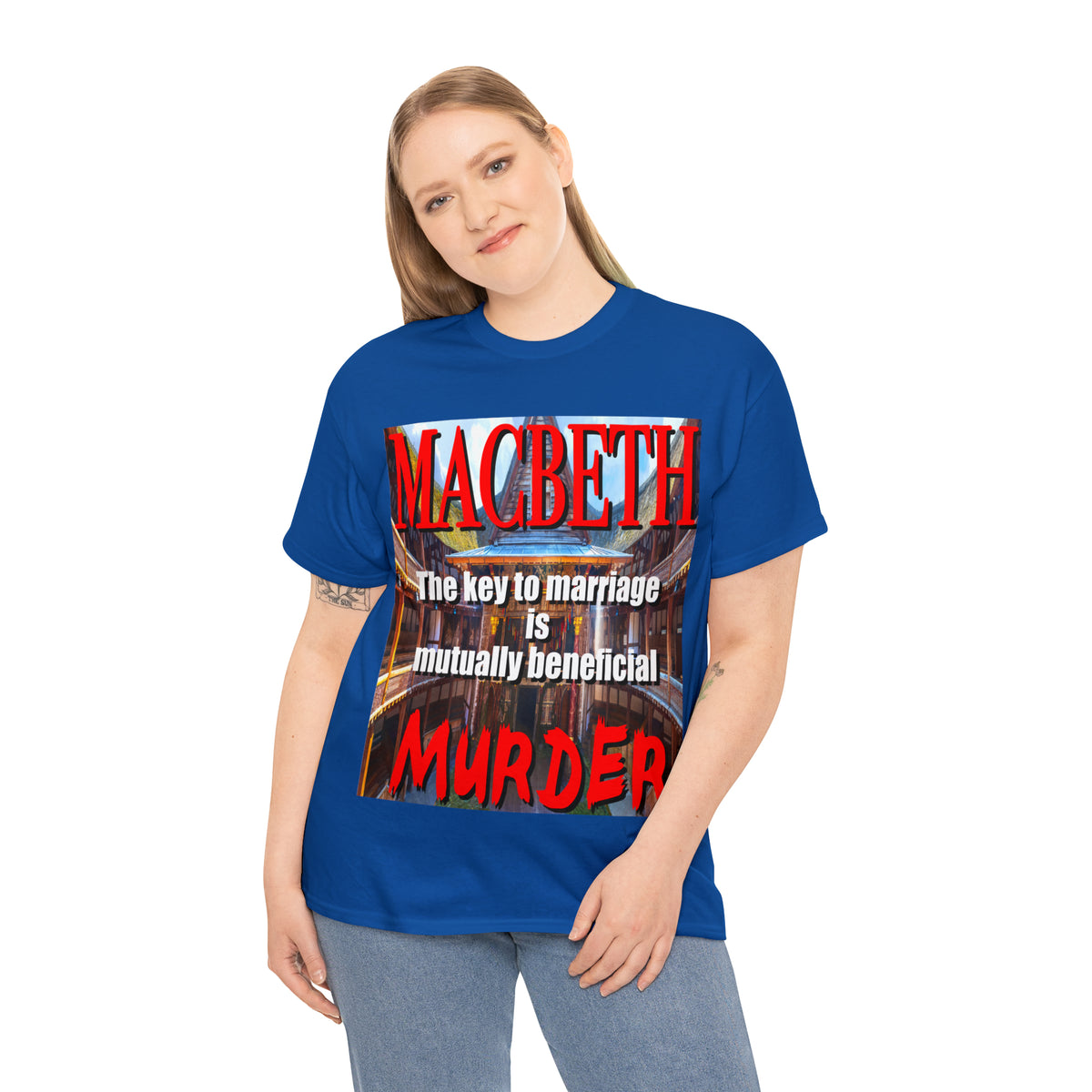 MACBETH the key to marriage is...- Unisex Heavy Cotton Tee