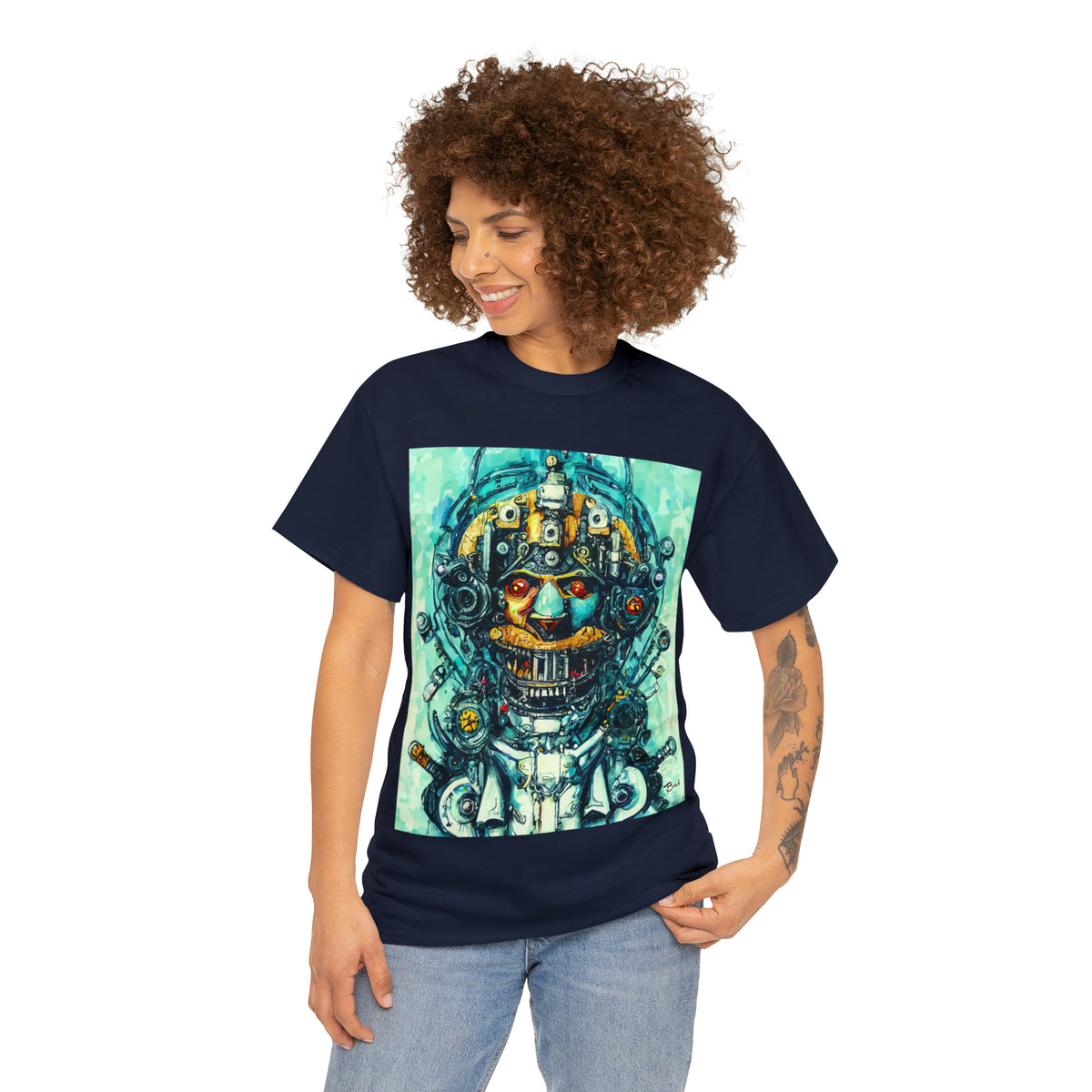 CYBERPUNK STEAMPUNK AUTON - Airt on a Shirt  - Unisex Heavy Cotton Tee - AUS