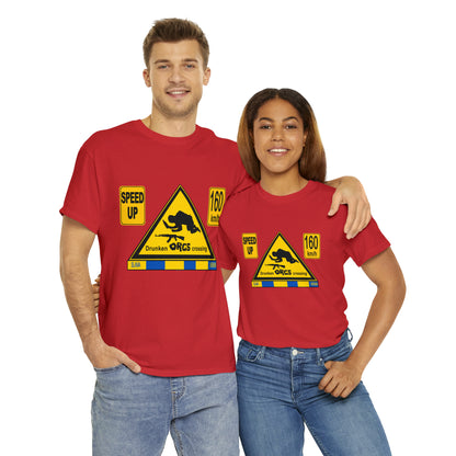 DRU**** ORCS CROSSING - 160 Km/h/SPEED UP - Unisex Heavy Cotton Tee - AUS