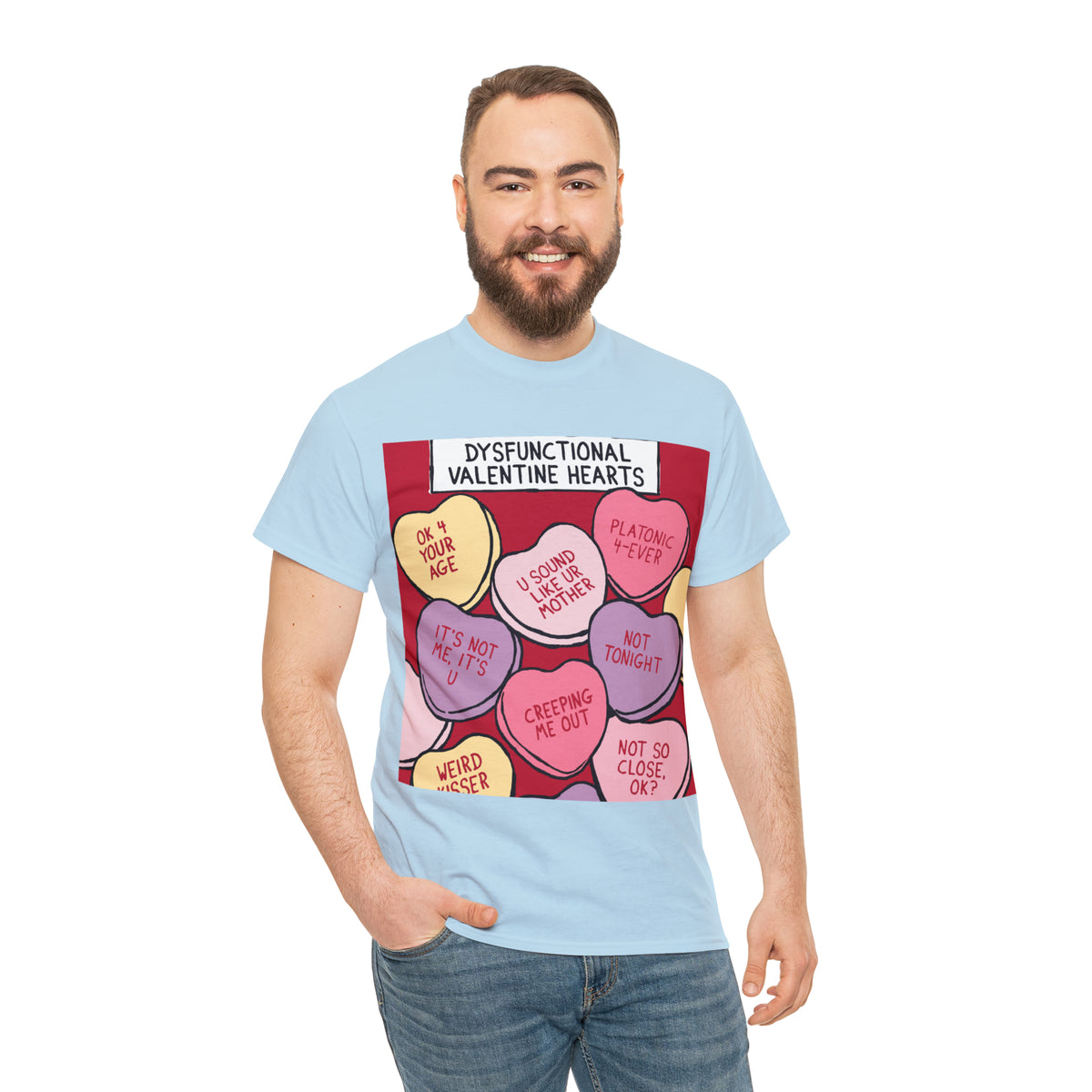 Dysfunctional Valentine's Hearts - Unisex Heavy Cotton Tee