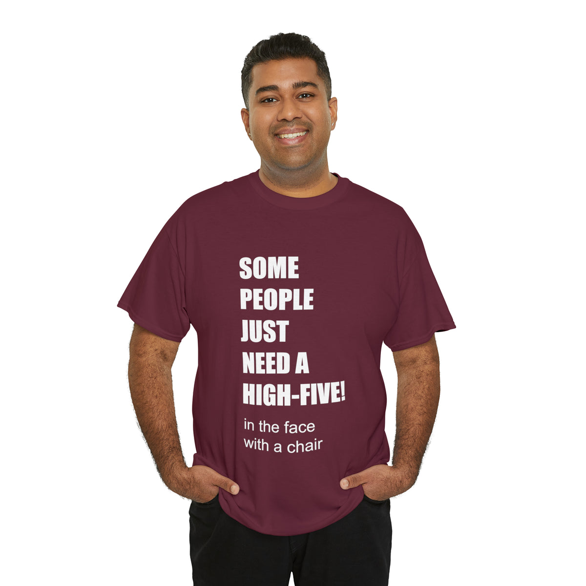 SOME PEOPLE NEED A HIGH-FIVE - Unisex Heavy Cotton Tee - AUS