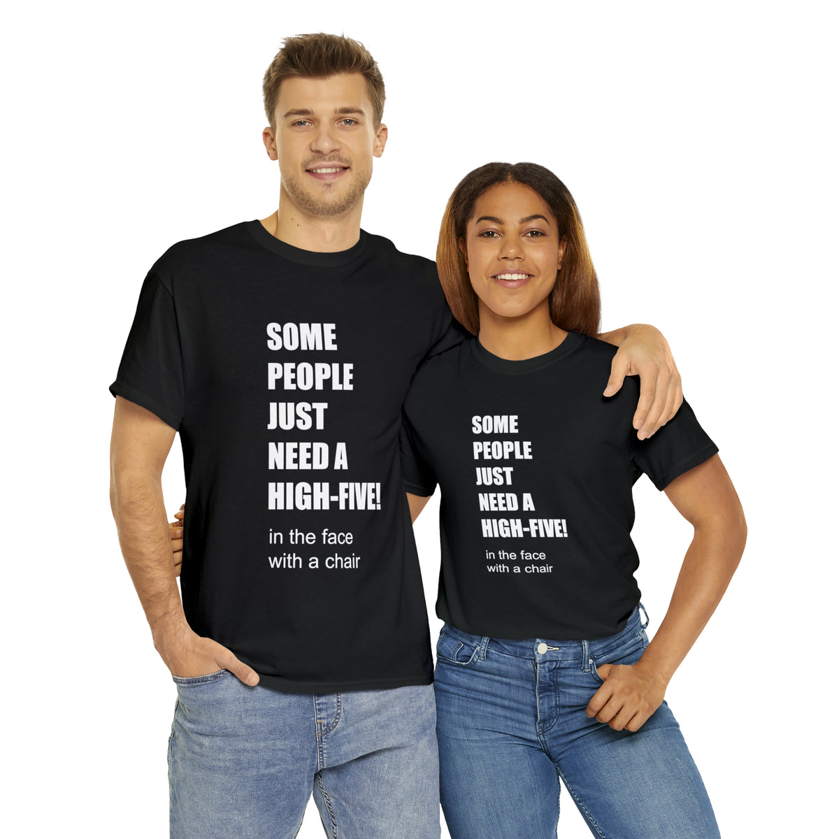 SOME PEOPLE NEED A HIGH-FIVE - Unisex Heavy Cotton Tee - AUS