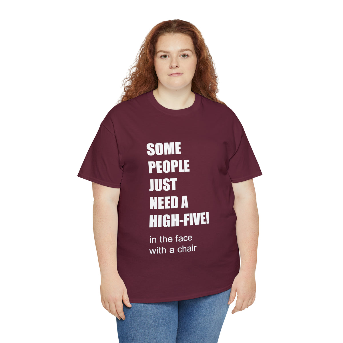 SOME PEOPLE NEED A HIGH-FIVE - Unisex Heavy Cotton Tee - AUS