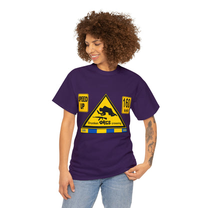 DRU**** ORCS CROSSING - 160 Km/h/SPEED UP - Unisex Heavy Cotton Tee - AUS