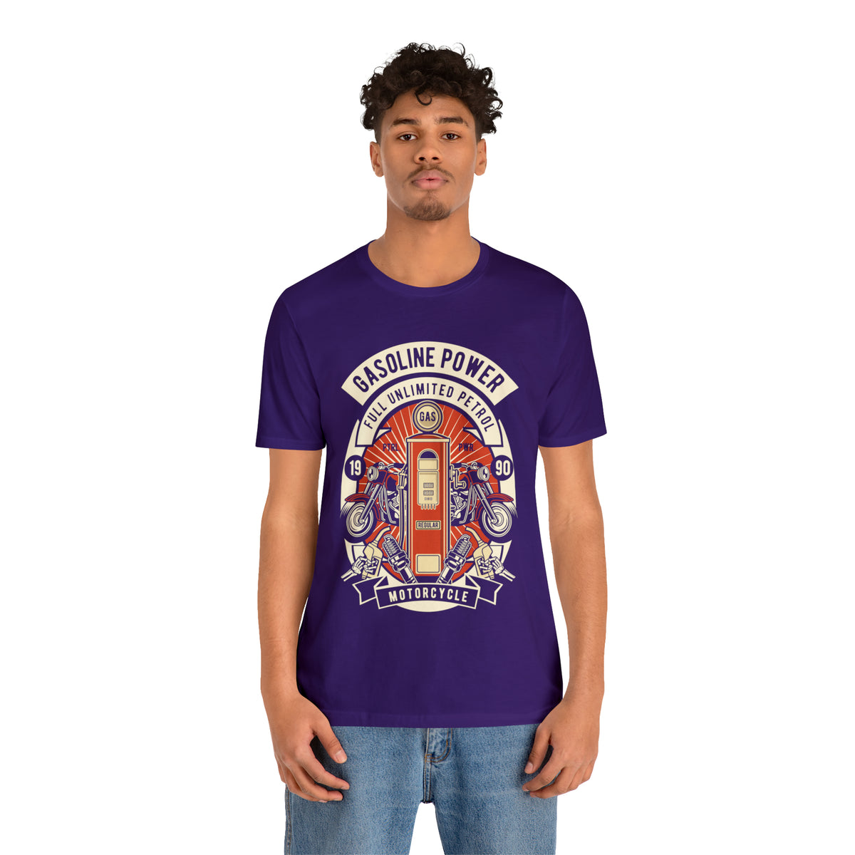 GASOLINE POWER Motorcycle - Unisex Jersey Short Sleeve Tee